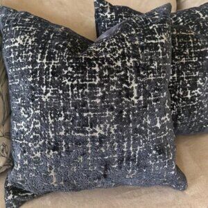 2 West Elm Blue Pillows (Covers Only) 20" x 20